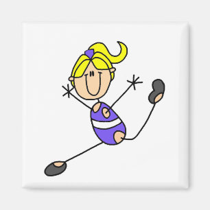 Blond meisje gymnastiek T-shirts en cadeaus Magneet