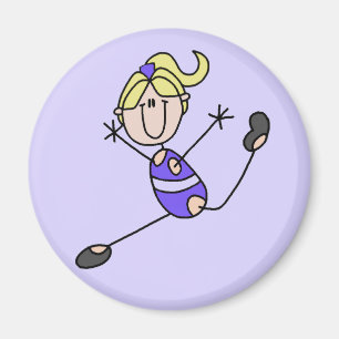 Blond meisje gymnastiek T-shirts en cadeaus Magneet