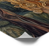 Blond meisje ,hond, wandelen, zonsondergang, berge poster (Hoek)