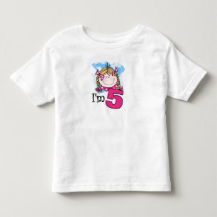 Blond meisje, ik ben vijf kinder shirts