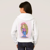 Blond Meisje met Bunny Speelgoed Hoodie (Achterkant volledig)