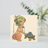  blond meisje met een kinderongeluk dat telefonisc (Staand voorkant)