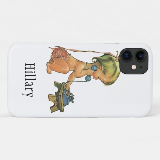  blond meisje met een kinderongeluk dat telefonisc Case-Mate iPhone case (Achterkant (horizontaal))