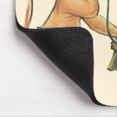 blond meisje met een kinderongeluk dat telefonisc muismat (Hoek)