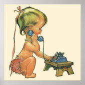  blond meisje met een kinderongeluk dat telefonisc poster (Voorkant)