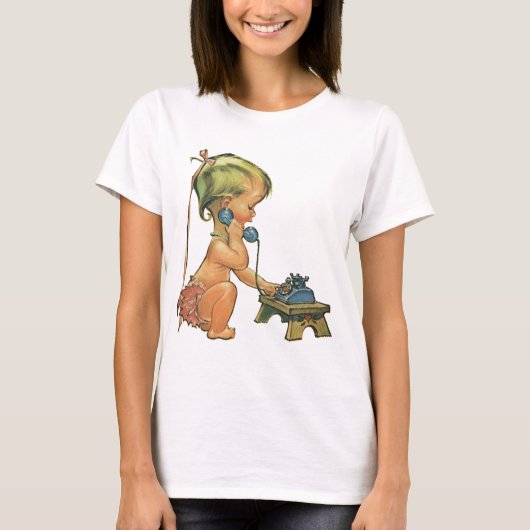  blond meisje met een kinderongeluk dat telefonisc t-shirt (Voorkant)