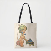  blond meisje met een kinderongeluk dat telefonisc tote bag (Voorkant)