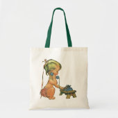  blond meisje met een kinderongeluk dat telefonisc tote bag (Voorkant)