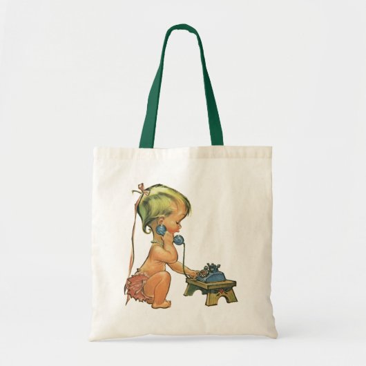  blond meisje met een kinderongeluk dat telefonisc tote bag (Voorkant)
