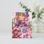  blond meisje met hond briefkaart (Staand voorkant)