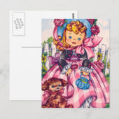  blond meisje met hond briefkaart (Voorkant / Achterkant)