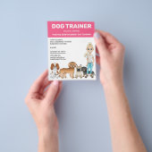 Blond Meisje Met Honden  Hondentrainer Flyer (Hand)