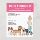 Blond Meisje Met Honden  Hondentrainer Flyer (Voorkant)