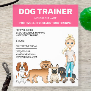 Blond Meisje Met Honden  Hondentrainer Flyer