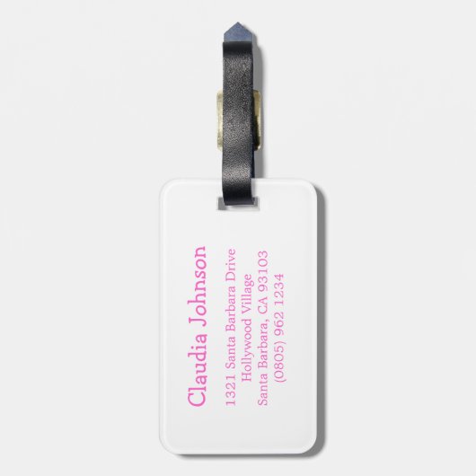 Blond meisje met konijntje kinder genoemd bagagela bagagelabel (Achterkant verticaal)