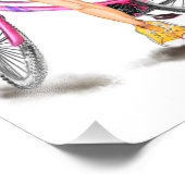 Blond Meisje met Roze Fiets Fotoprint Foto Afdruk (Hoek)