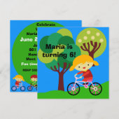 Blond meisje op uitnodiging van de fiets van Birth (Voorkant / Achterkant)