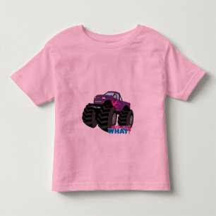 Blond meisje rijdt Paarse monstertruck Kinder Shirts
