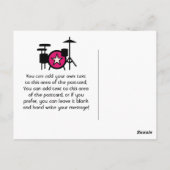 Blond meisje Rock Star Verjaardag Dank u Briefkaar Briefkaart (Achterkant)