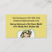  blond meisje roeren beslag bakkerij koken visitekaartje (Achterkant)