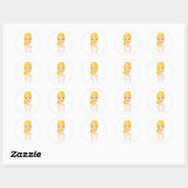 blond meisje ronde sticker (Vel)
