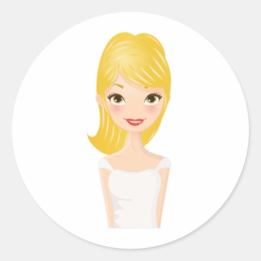 blond meisje ronde sticker (Voorkant)