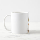 Blond meisje witte trui koffiemok (Links)
