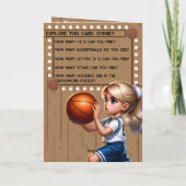 Blond Meisjes Basketbal Geheim Bericht Verjaardag Kaart (Achterkant)