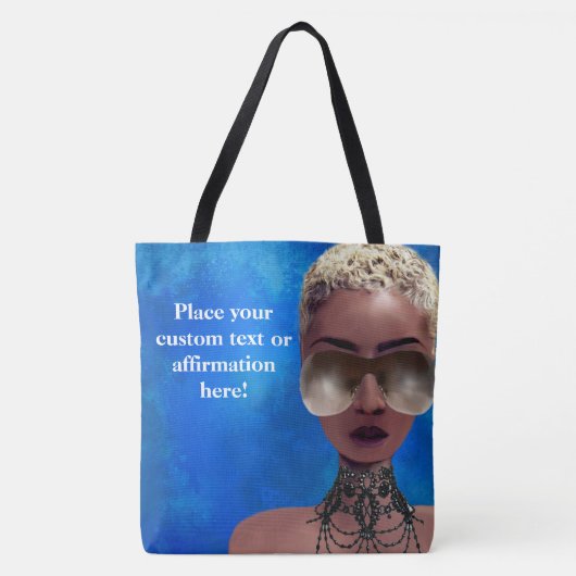 Blond Melanin Berry Beauty Black Art Blue Tote Bag (Voorkant)