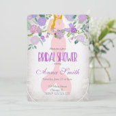 Blond-mermaid-bruid-uitnodiging in het kader van h kaart (Staand voorkant)