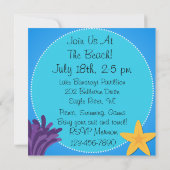 Blond Mermaid Custom Birthday Invitation Kaart (Achterkant)