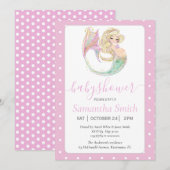 Blond Mermaid Party Baby shower. Onder het Zee. Kaart (Voorkant / Achterkant)