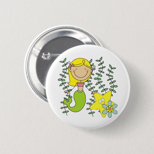 Blond Mermaid Ronde Button 5,7 Cm (Voorkant /achterkant)