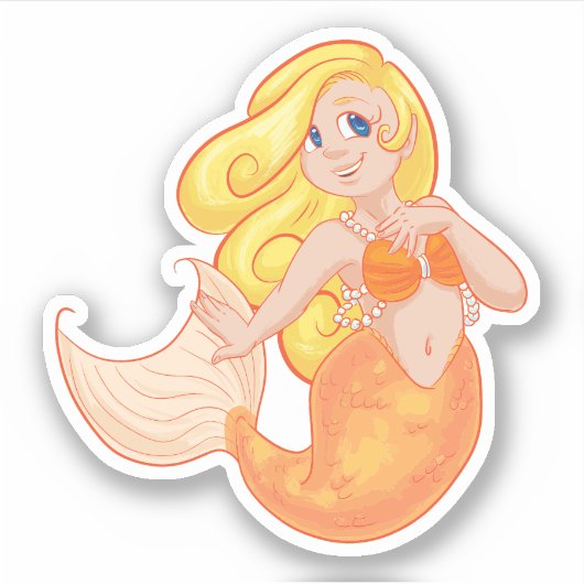 Blond Mermaid Sticker (Voorkant)