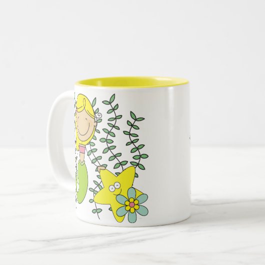 Blond Mermaid Tweekleurige Koffiemok (Voorkant links)