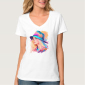 Blond met een pet t-shirt (Voorkant)
