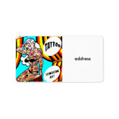 blond met het label voor het adresadres van tattoo (Voorkant)