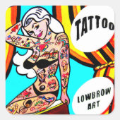 blond met tattoos sticker (Voorkant)