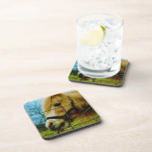 Blond miniatuur Pony/Horse Blue Sky Drankjes Onderzetter (Rechterzijde)