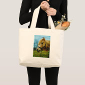 Blond miniatuur Pony/Horse Blue Sky Grote Tote Bag (Voorkant (product))