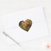 Blond miniatuur Pony/paard Hart Sticker (Envelop)