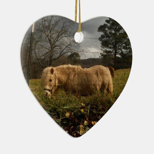 Blond miniatuur Pony/paard Keramisch Ornament (Rechts)