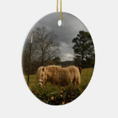 Blond miniatuur Pony/paard Keramisch Ornament (Rechts)