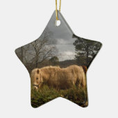 Blond miniatuur Pony/paard Keramisch Ornament (Links)