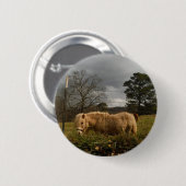 Blond miniatuur Pony/paard Ronde Button 5,7 Cm (Voorkant /achterkant)