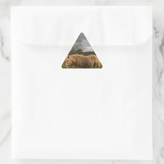 Blond miniatuur Pony/paard Sticker (Tas)