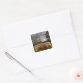 Blond miniatuur Pony/paard Vierkante Sticker (Envelop)