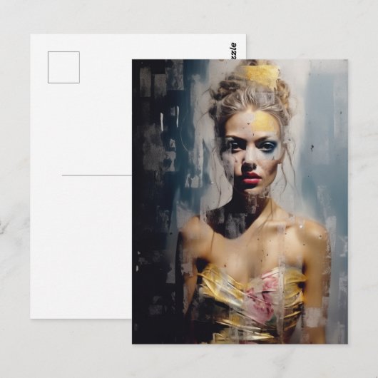 Blond Mode Modelfotografie Briefkaart (Voorkant / Achterkant)