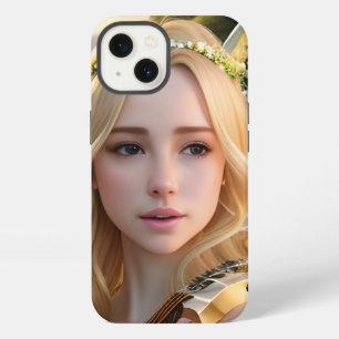 Blond Mooie Muse Spelen Een Harp iPhone 13 Hoesje