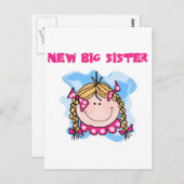 Blond New Big Sister Tshirts en Gifts Briefkaart (Voorkant / Achterkant)